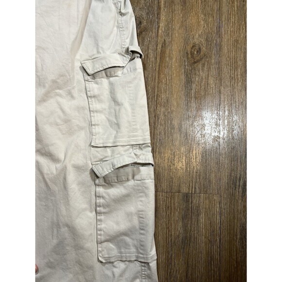Abercrombie Fitch High Rise Wide Leg Cargo Pants Size 29 Boho Y2K Barrel White - Picture 3 of 9